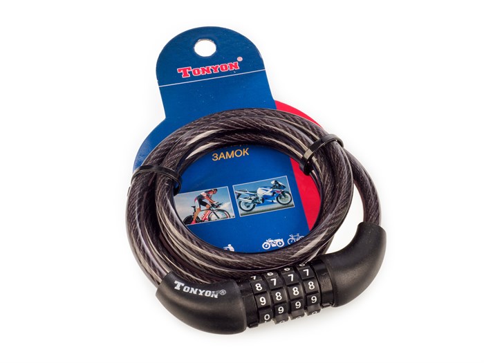 Замок велосипедный кодовый ø8мм х 1000мм, 567c-0810 00-00011448