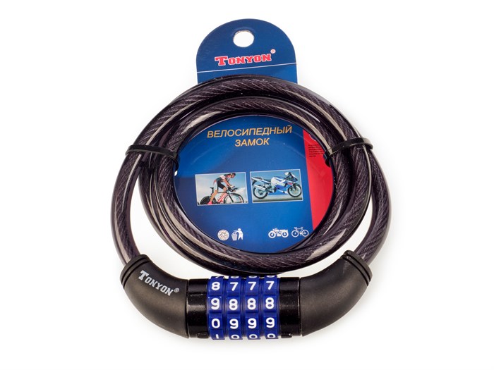 Замок велосипедный кодовый ø10мм х 1200мм, 5231c-1012 00-00011460