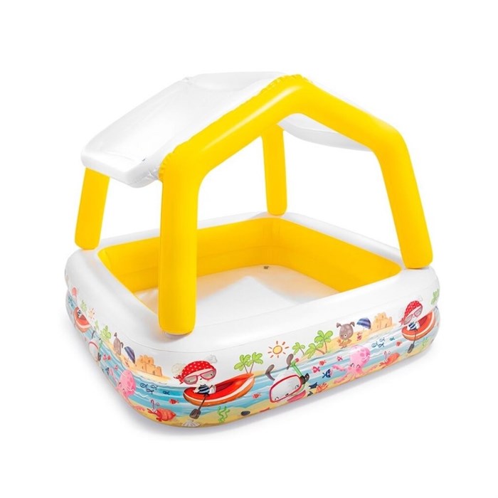 Бассейн надувной Детский с навесом Intex, 157х157х122 см,57470NP 42913