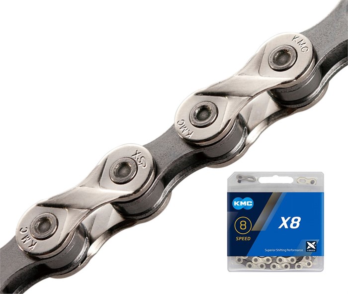 Цепь велосипедная X8, 1/2"X3/32"X116L (в боксе), серебристо-серая,X8-116SLGR 00-00013501