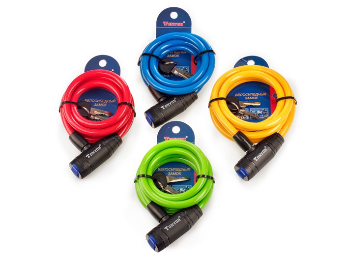 Замок велосипедный ø10мм х 1500мм, 506K-1015C 00-00011464