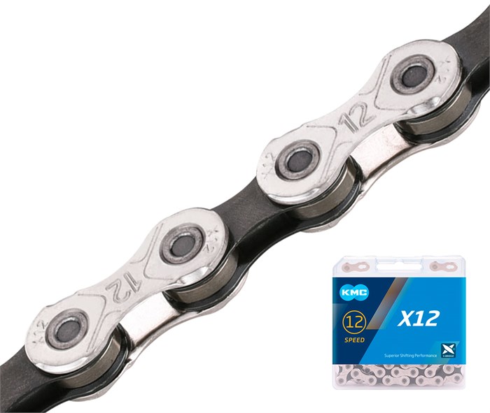 Цепь велосипедная X12, 1/2"X11/128"X126L (в боксе), серебристо-черная,X12-126SLBK 00-00015755