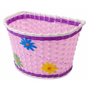 Велокорзина HL-BS02-4 240х155х155мм, передняя, для детских велосипедов, пластиковая розовая 44914