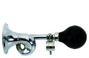 Клаксон изогнутый, сталь, серебр.. 3423