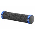Грипсы 135мм XH-G116BL чёрные с синими кольцами, в инд.упак. 53583